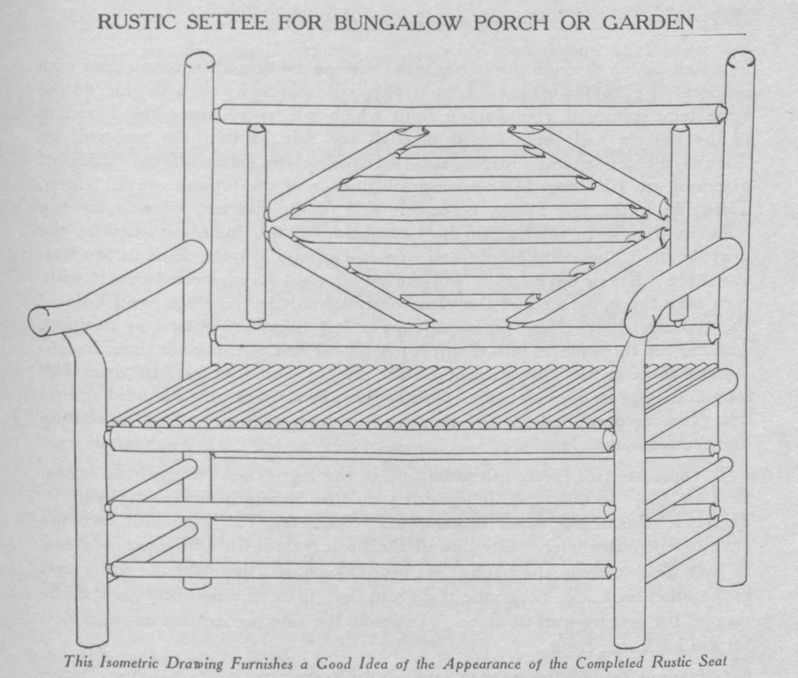 Rustic Settee for the Bungalow Porch